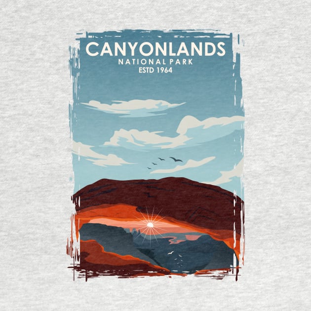 Canyonlands National park travel poster room decor art by jornvanhezik